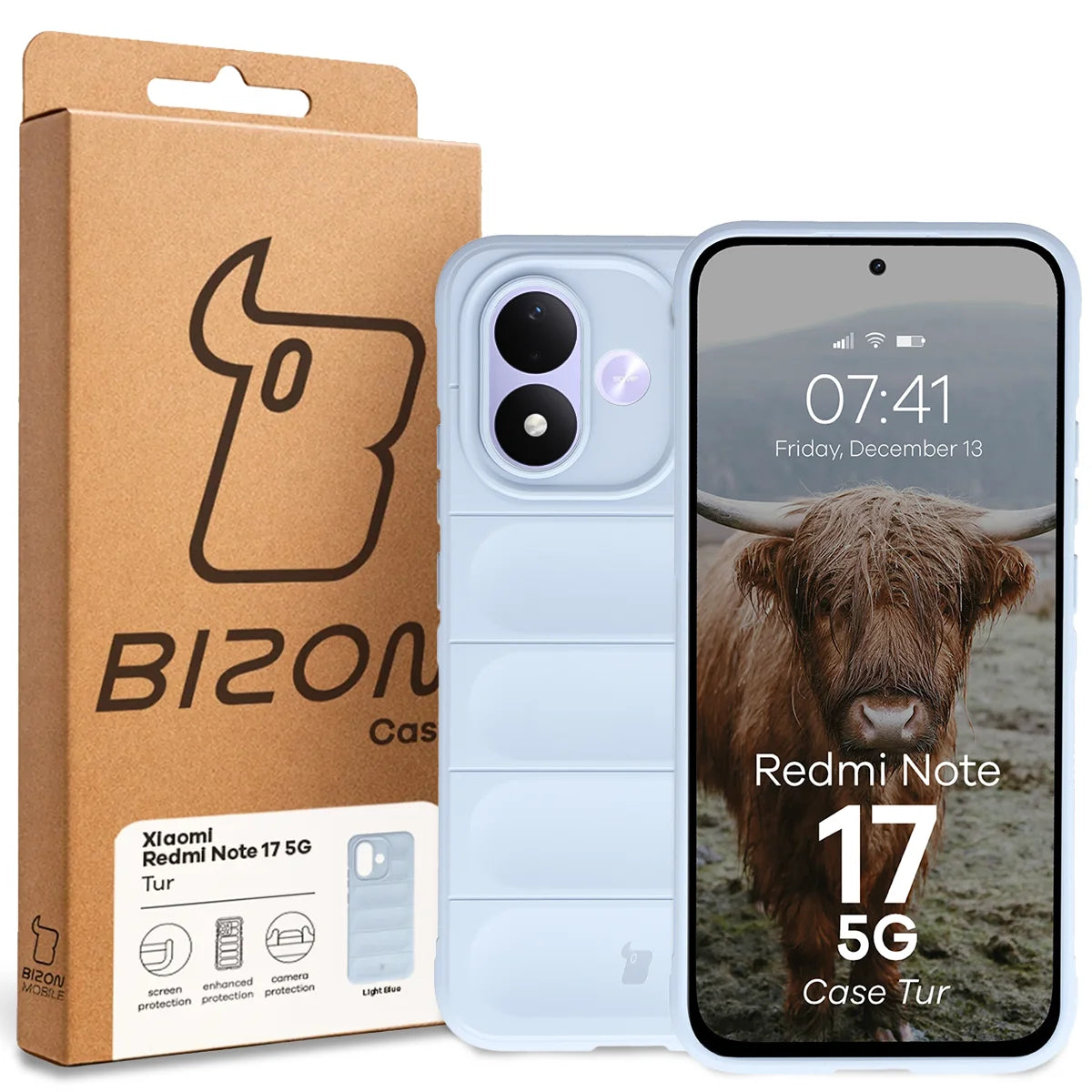 Robuste Handyhülle für Xiaomi Redmi Note 17 5G, Bizon Case Tur, Hellblau (8/8)