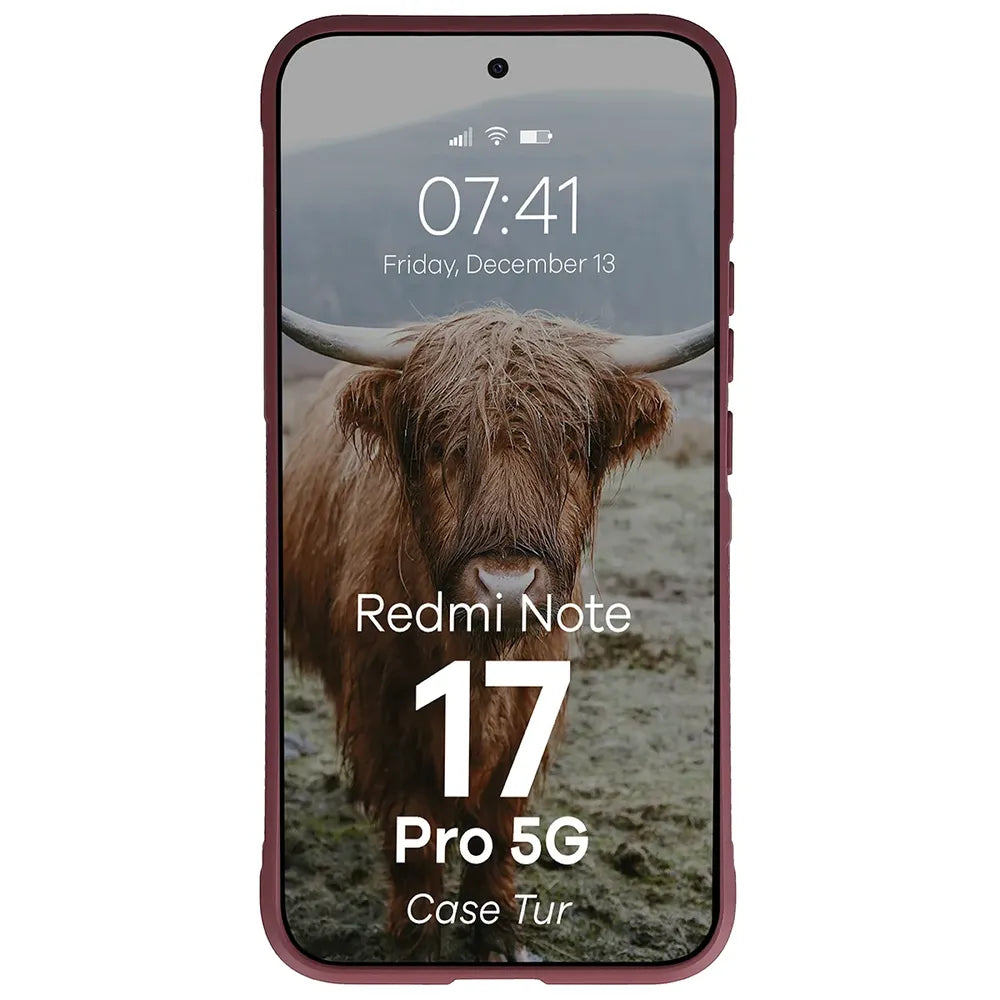 Robuste Handyhülle für Xiaomi Redmi Note 17 Pro 5G, Bizon Case Tur, Burgunderrot (5/8)