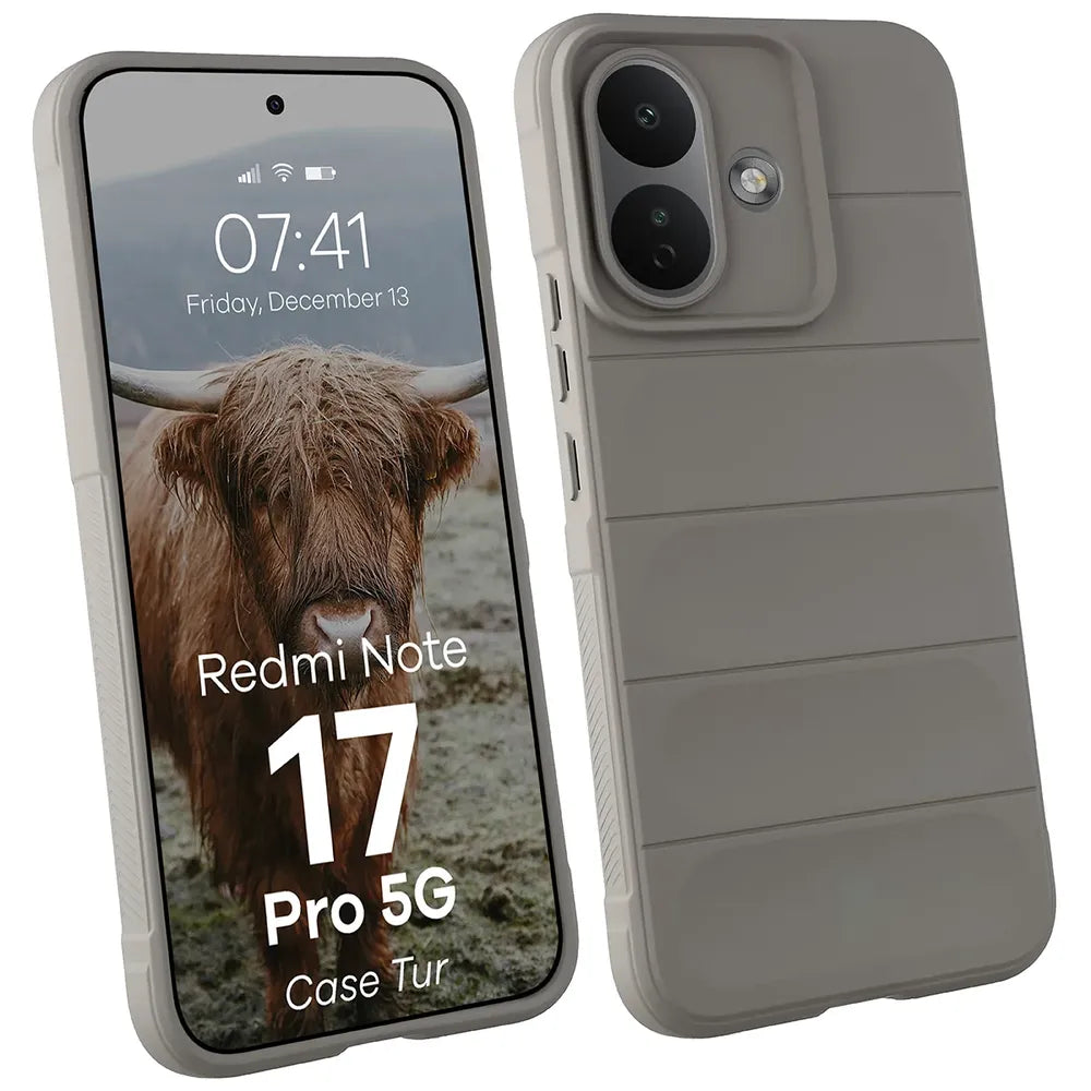 Robuste Handyhülle für Xiaomi Redmi Note 17 Pro 5G, Bizon Case Tur, Hellgrau (1/8)