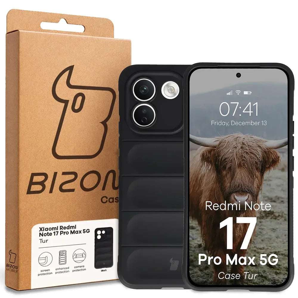 Robuste Handyhülle für Xiaomi Redmi Note 17 Pro Max 5G, Bizon Case Tur, Schwarz (8/8)