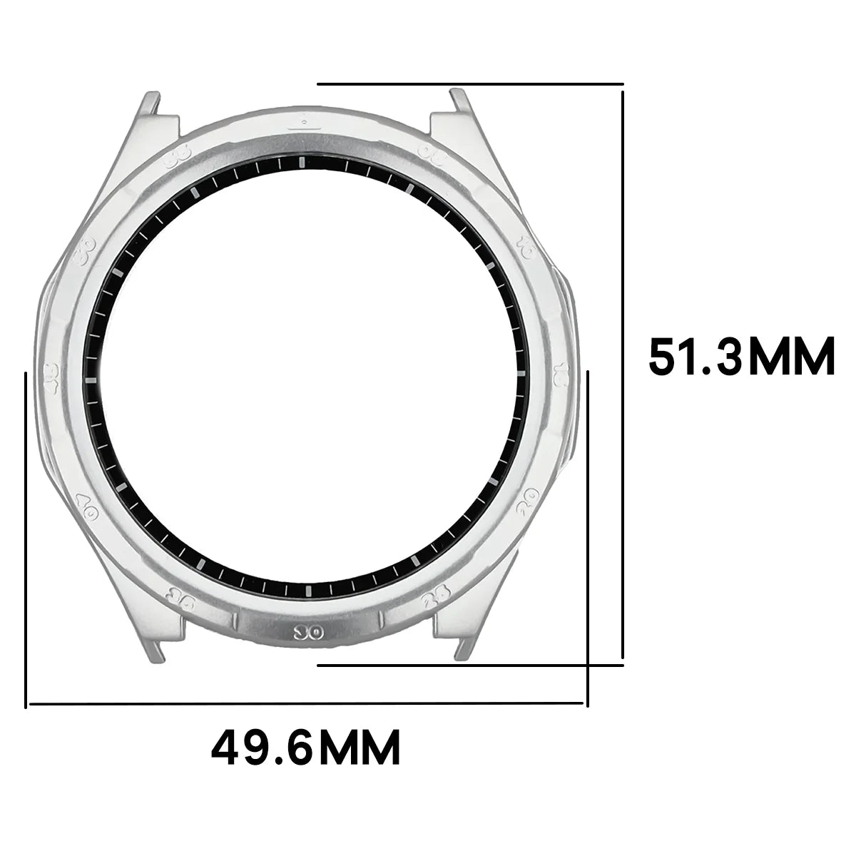 Schutzhülle mit Glas für Honor Watch 6 / 6 Plus, Bizon Case Watch Adamo, satiniertes Silbern (2/8)