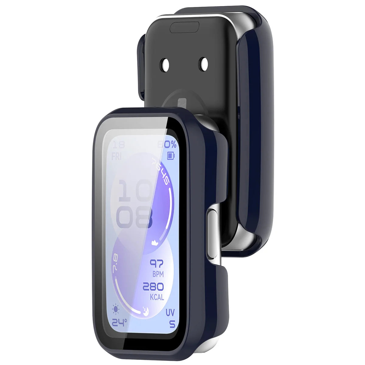 Schutzhülle mit Glas für Huawei Band 11, Bizon Case Watch Adamo, Blau