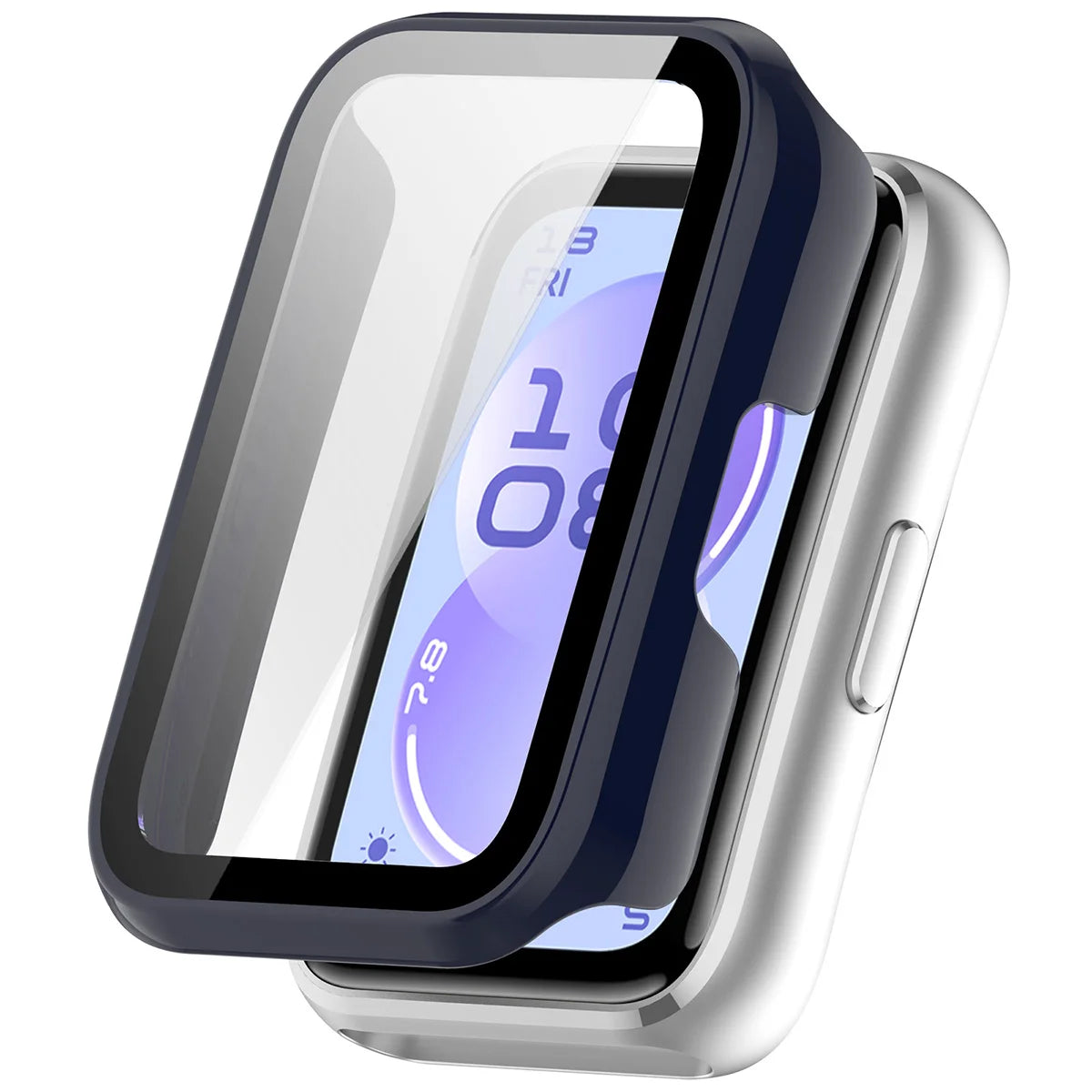 Schutzhülle mit Glas für Huawei Band 11, Bizon Case Watch Adamo, Blau