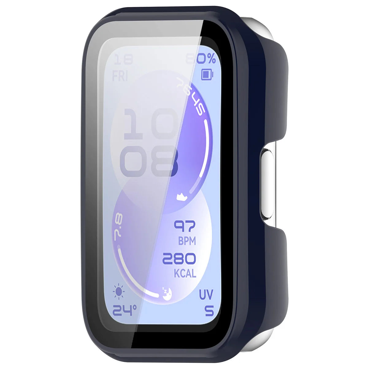 Schutzhülle mit Glas für Huawei Band 11, Bizon Case Watch Adamo, Blau