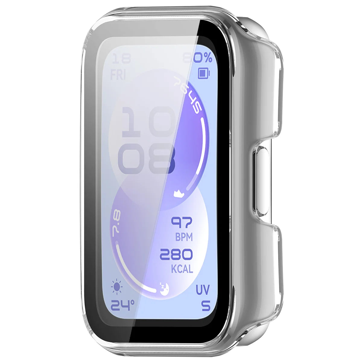 Schutzhülle mit Glas für Huawei Band 11, Bizon Case Watch Adamo, Transparent