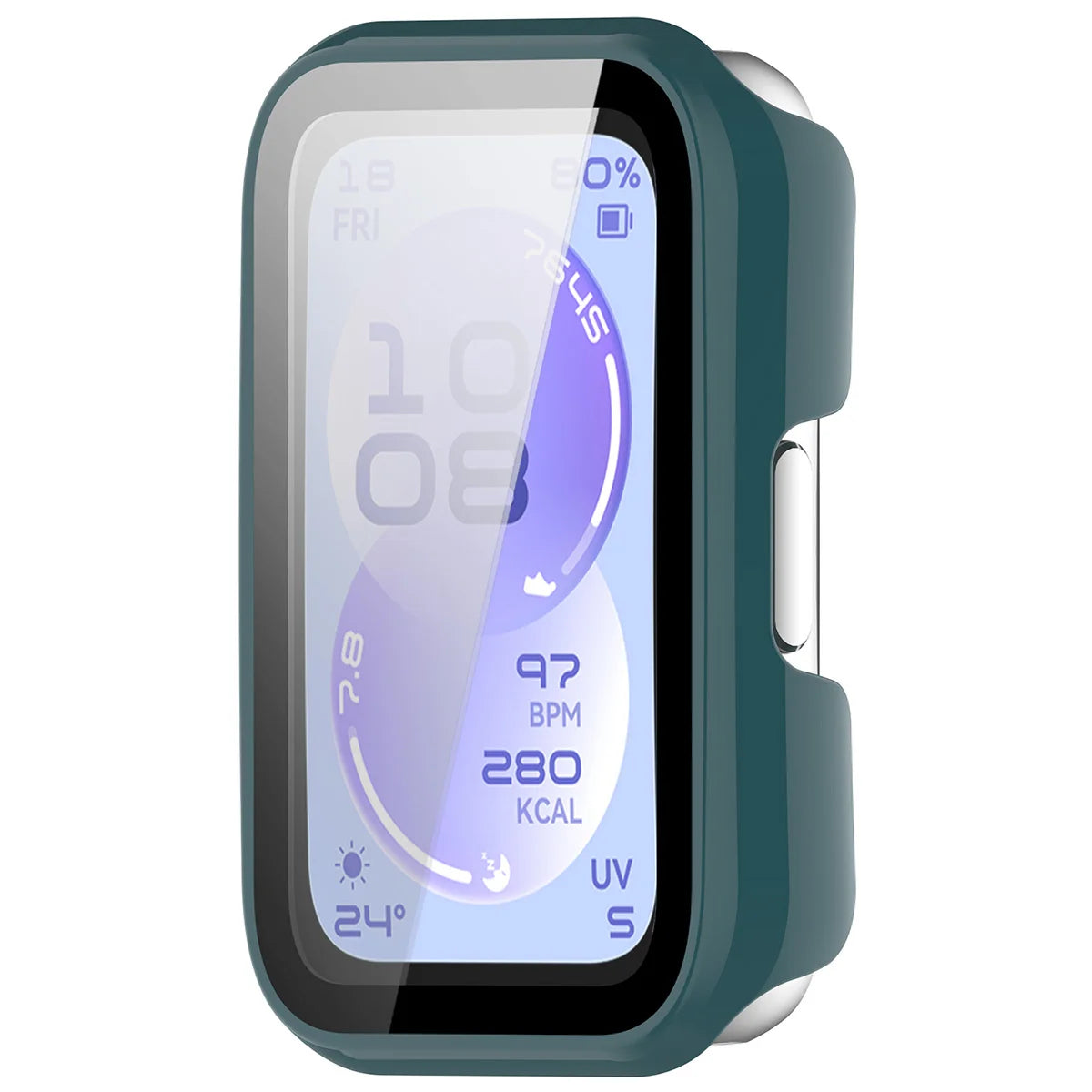 Schutzhülle mit Glas für Huawei Band 11, Bizon Case Watch Adamo, Grün