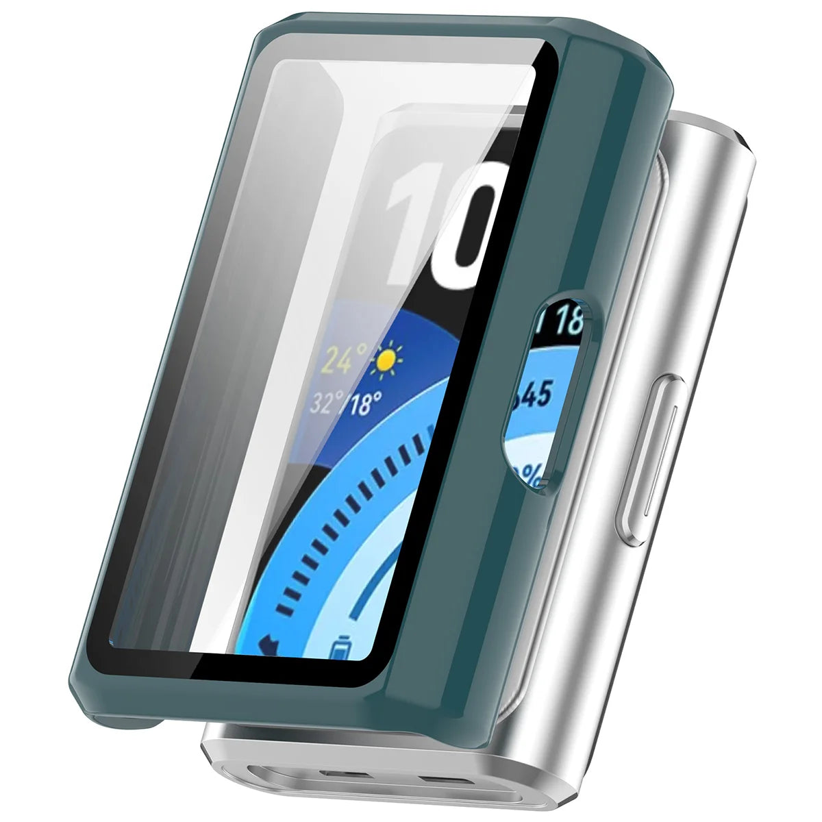Schutzhülle mit Glas für Huawei Band 11 Pro, Bizon Case Watch Adamo, Grün