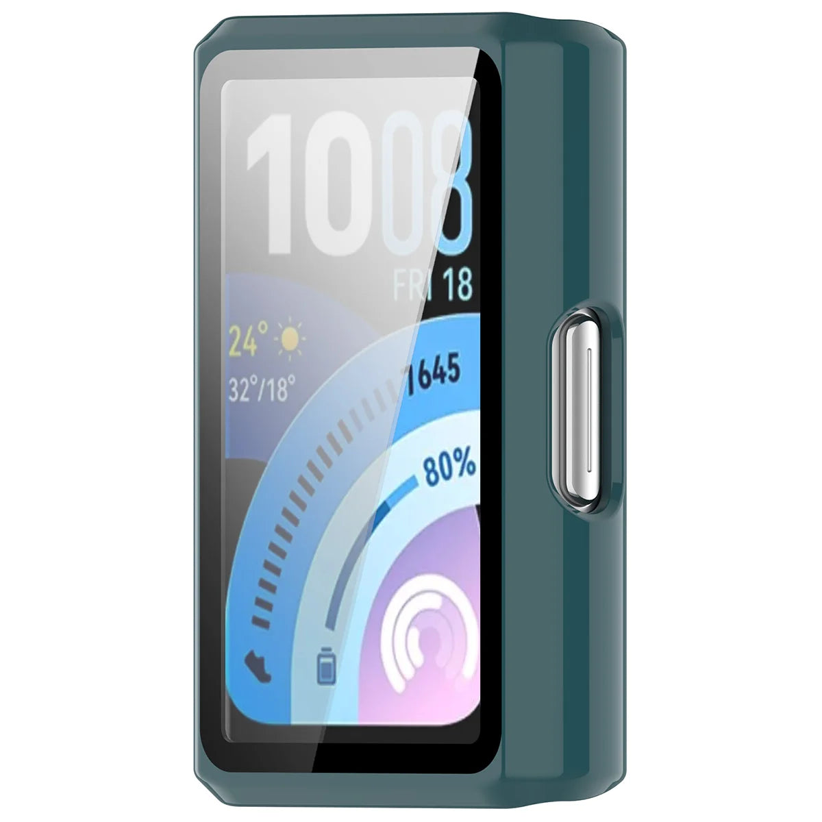 Schutzhülle mit Glas für Huawei Band 11 Pro, Bizon Case Watch Adamo, Grün