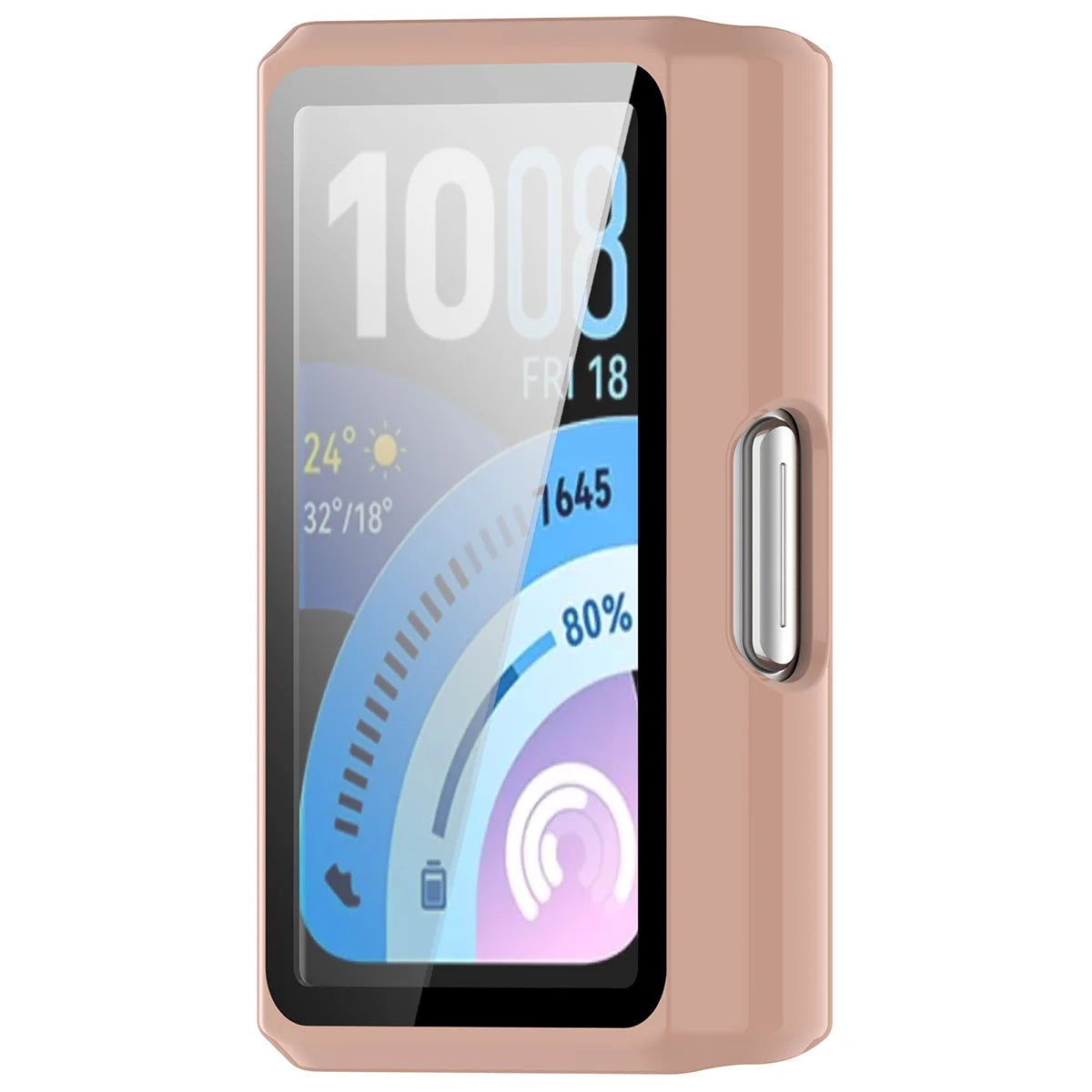 Schutzhülle mit Glas für Huawei Band 11 Pro, Bizon Case Watch Adamo, Rosa