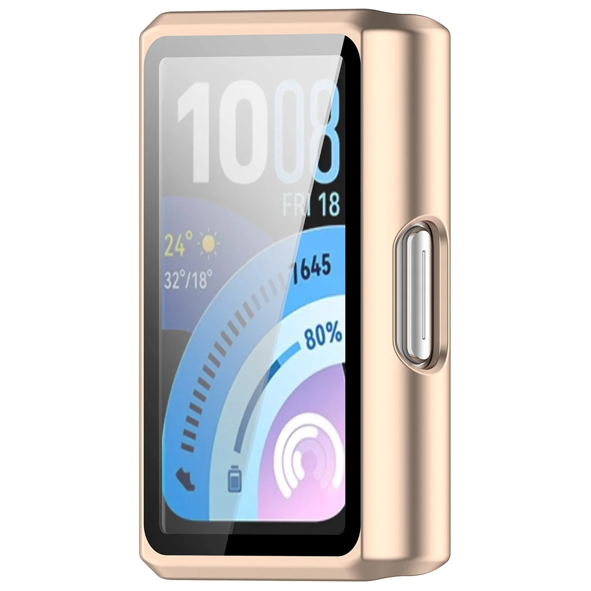 Schutzhülle mit Glas für Huawei Band 11 Pro, Bizon Case Watch Adamo, satiniertes Rosa