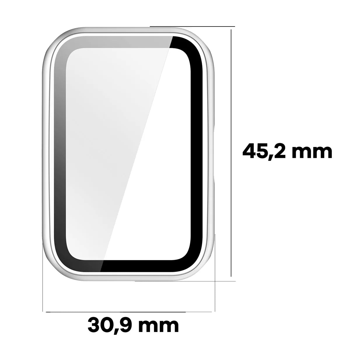 Schutzhülle mit Glas für Huawei Band 11, Bizon Case Watch Adamo, satiniertes Silbern