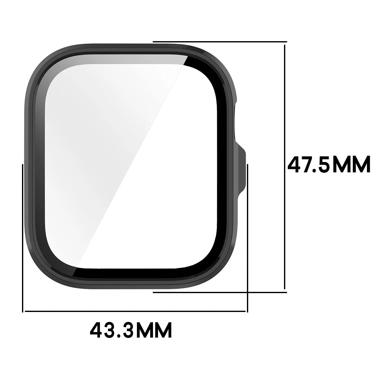 Schutzhülle mit Glas für Huawei Watch Fit 5 Pro, Bizon Case Watch Adamo, Schwarz (2/8)