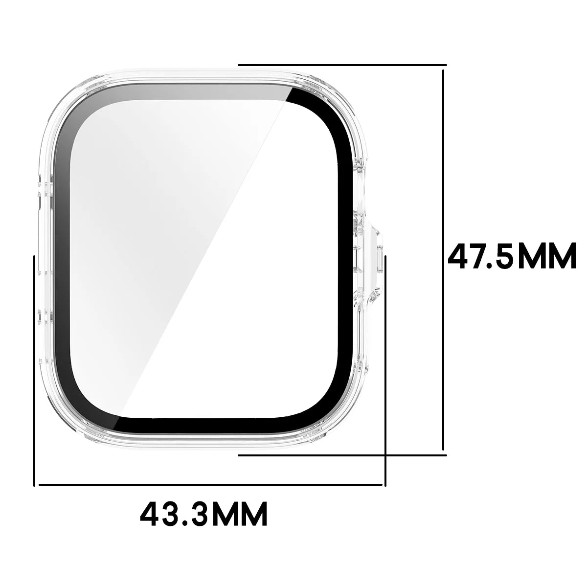 Schutzhülle mit Glas für Huawei Watch Fit 5 Pro, Bizon Case Watch Adamo, Transparent