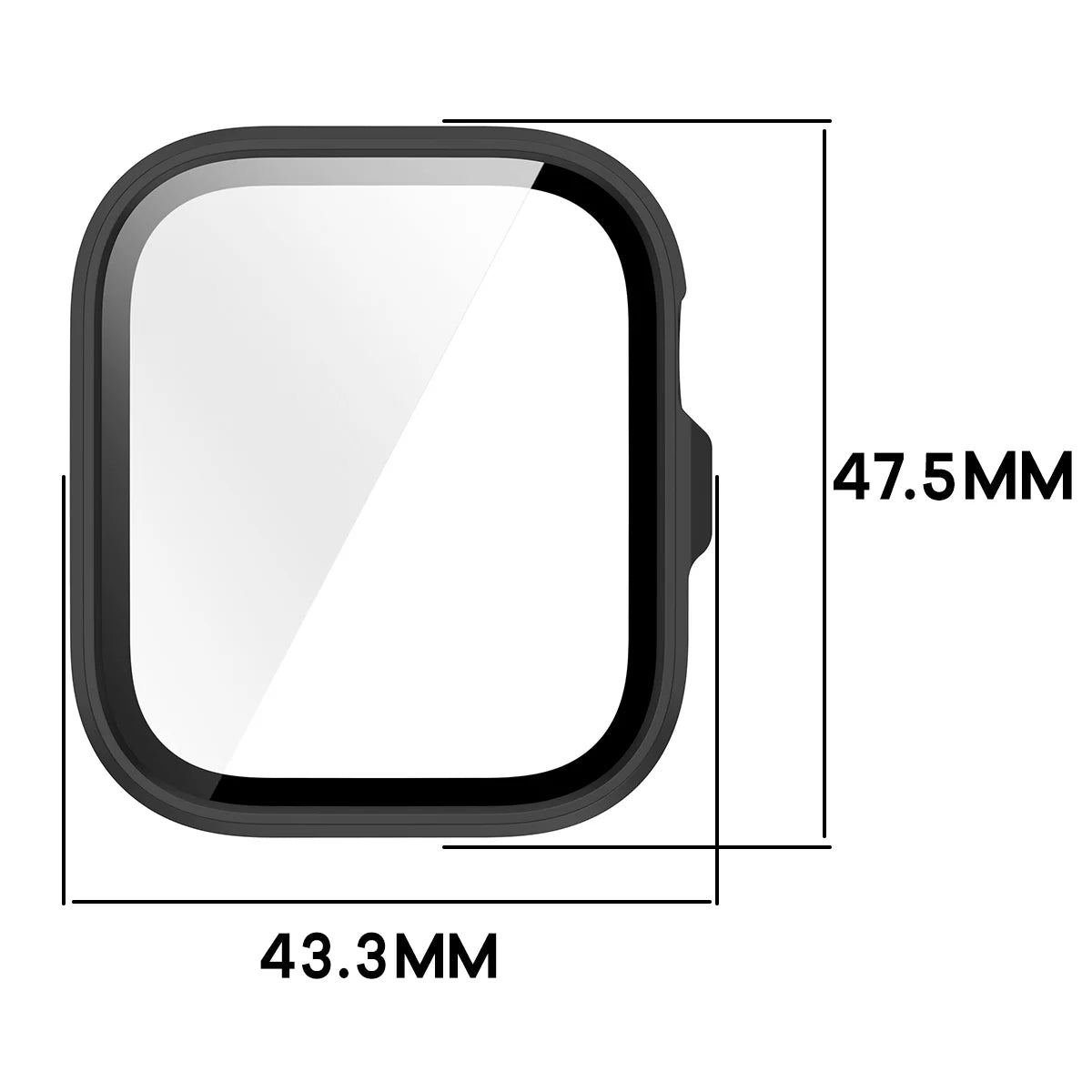 Schutzhülle mit Glas für Huawei Watch Fit 5 Pro, Bizon Case Watch Adamo, mattes Schwarz