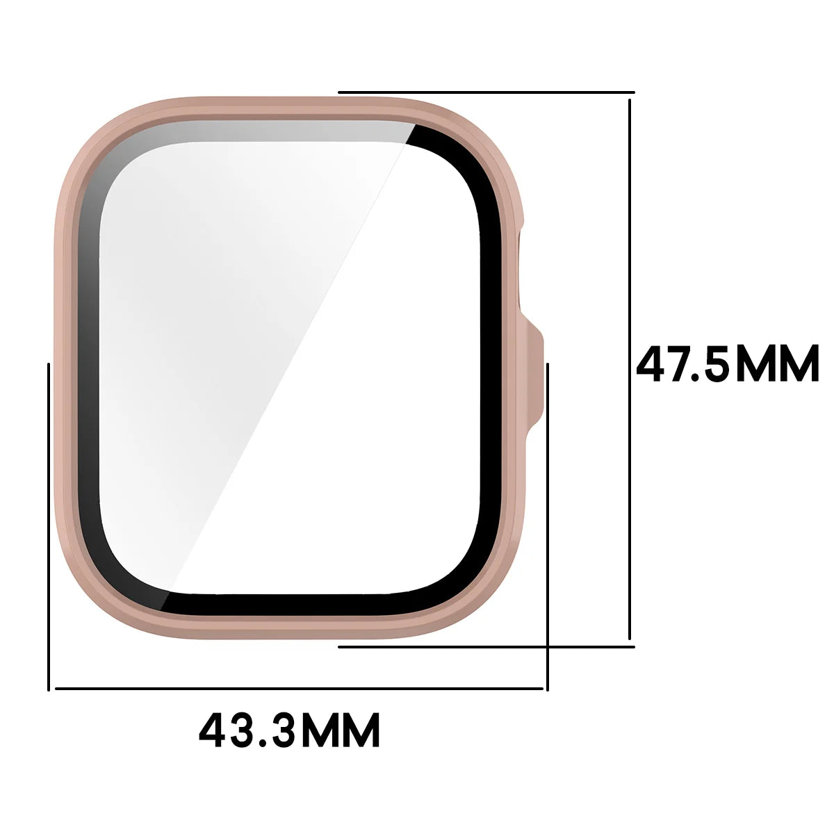 Schutzhülle mit Glas für Huawei Watch Fit 5 Pro, Bizon Case Watch Adamo, Rosa