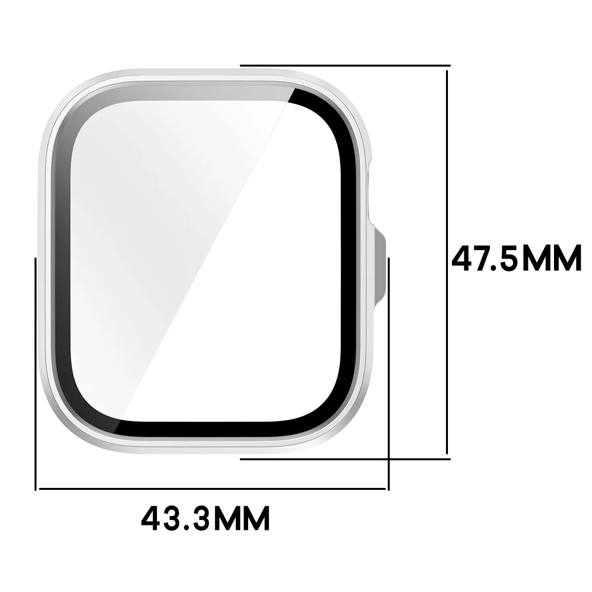 Schutzhülle mit Glas für Huawei Watch Fit 5 Pro, Bizon Case Watch Adamo, satiniertes Silbern