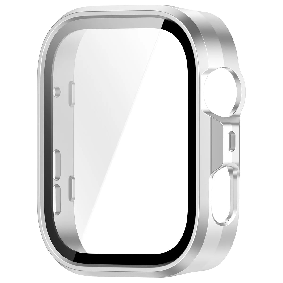 Schutzhülle mit Glas für Huawei Watch Fit 5 Pro, Bizon Case Watch Adamo, satiniertes Silbern