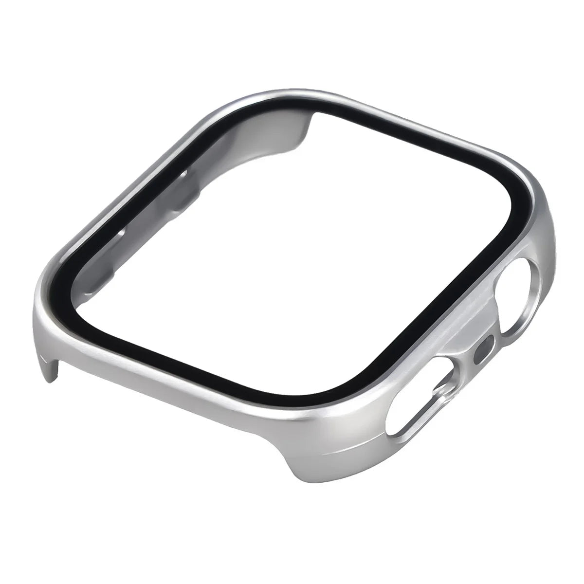 Schutzhülle mit Glas für Huawei Watch Fit 5 Pro, Bizon Case Watch Adamo, satiniertes Silbern