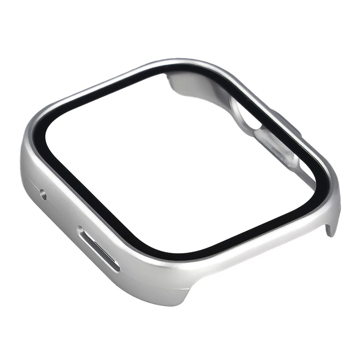 Schutzhülle mit Glas für Huawei Watch Fit 5 Pro, Bizon Case Watch Adamo, satiniertes Silbern