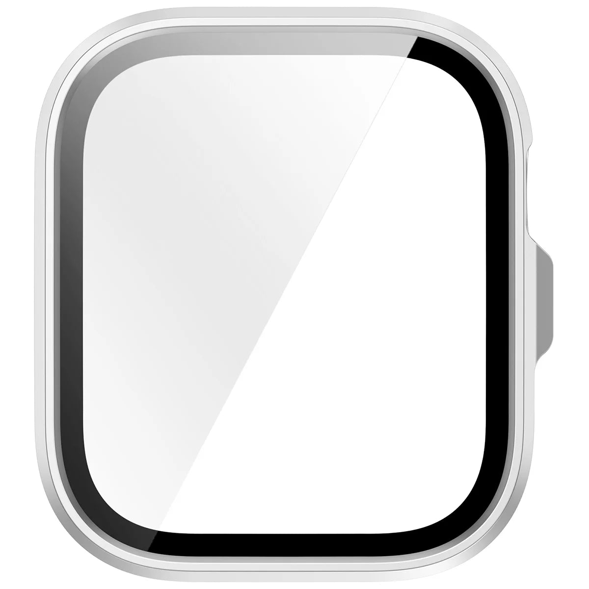 Schutzhülle mit Glas für Huawei Watch Fit 5 Pro, Bizon Case Watch Adamo, satiniertes Silbern