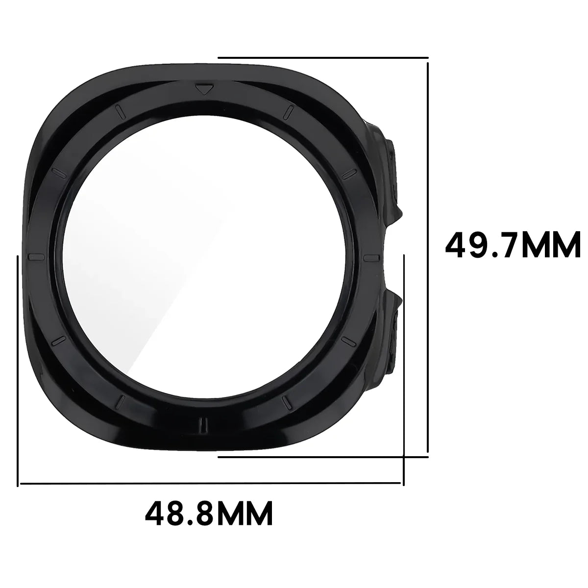 Schutzhülle mit Glas für Galaxy Watch Ultra 2 47mm (2026), Bizon Case Watch Adamo, Schwarz (2/8)