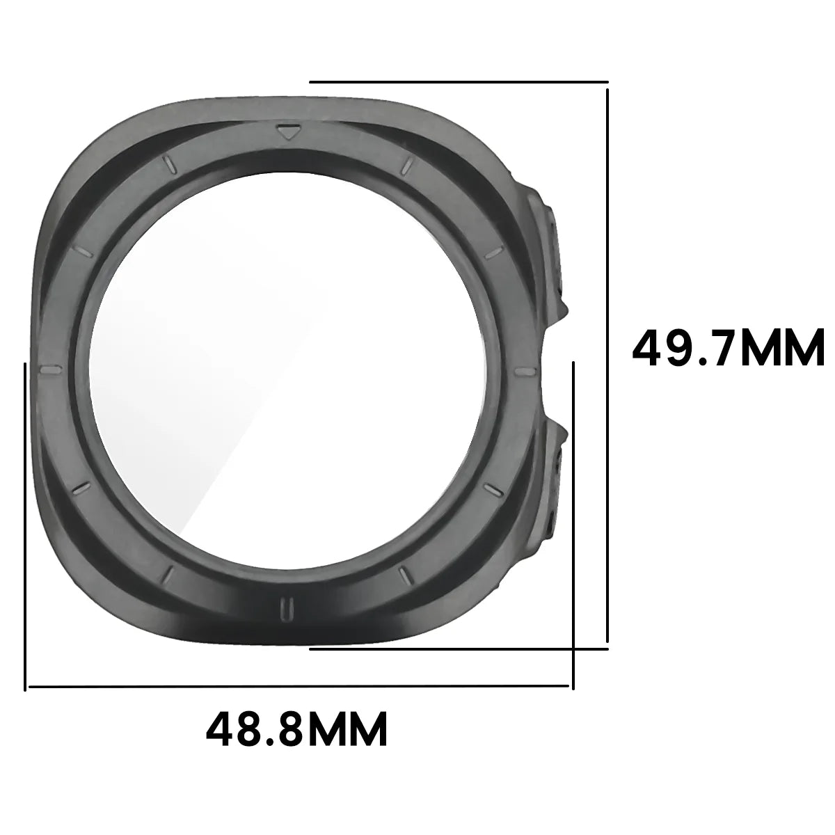 Schutzhülle mit Glas für Galaxy Watch Ultra 2 47mm (2026), Bizon Case Watch Adamo, mattes Grau (2/8)