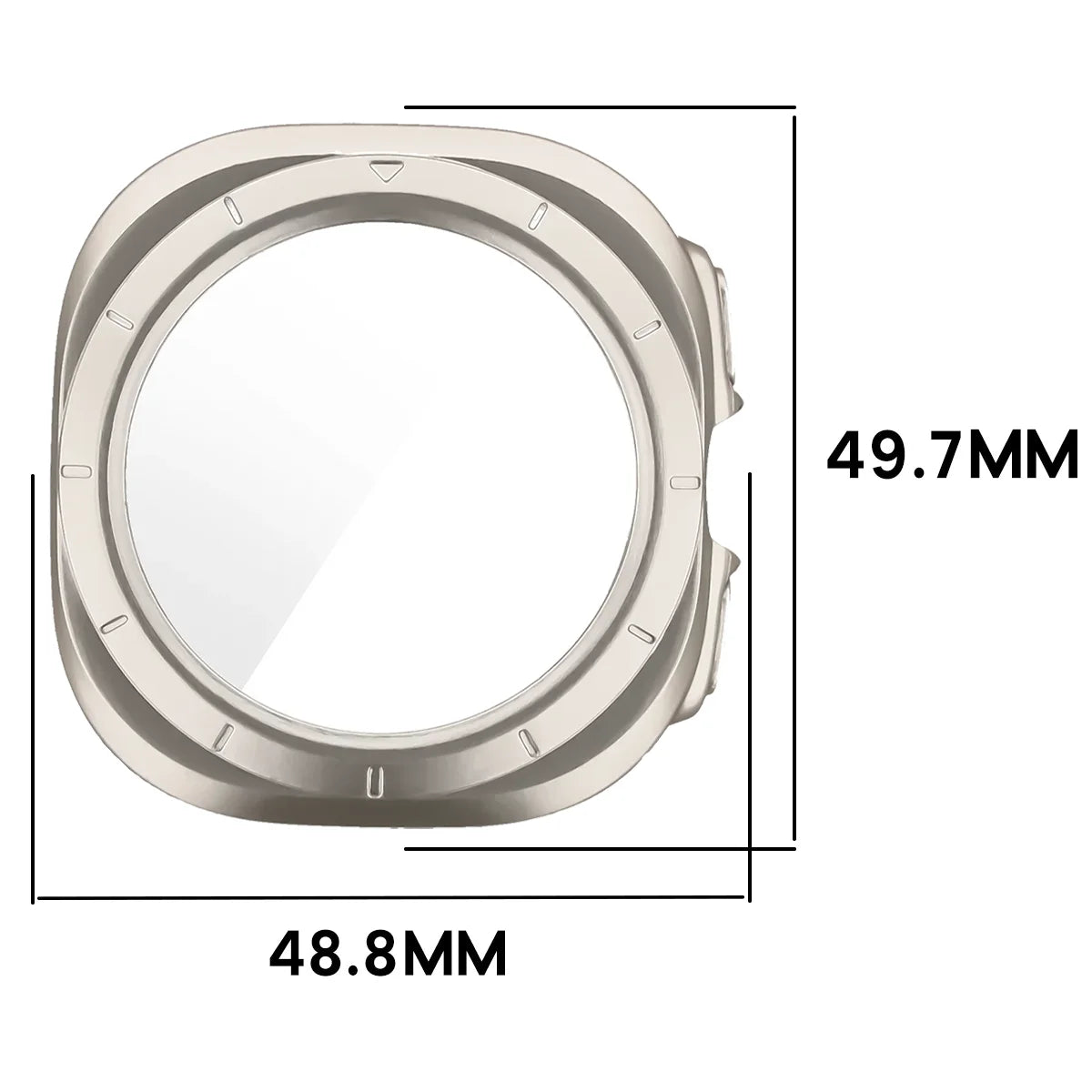 Schutzhülle mit Glas für Galaxy Watch Ultra 2 47mm (2026), Bizon Case Watch Adamo, Satin Champagner (2/8)