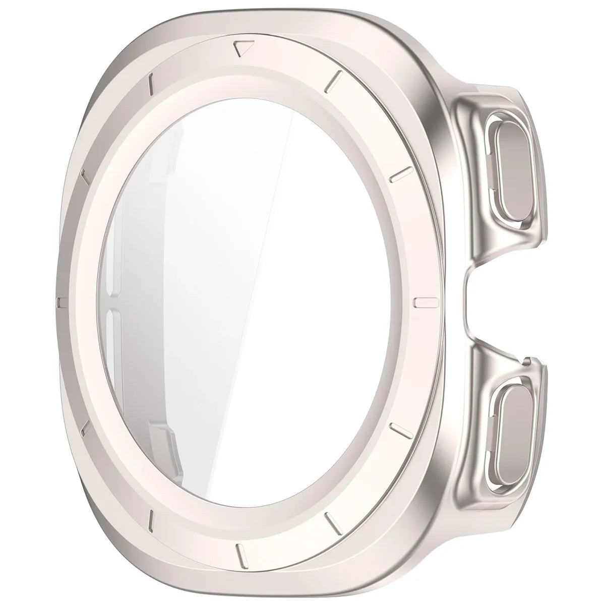 Schutzhülle mit Glas für Galaxy Watch Ultra 2 47mm (2026), Bizon Case Watch Adamo, Satin Champagner (3/8)