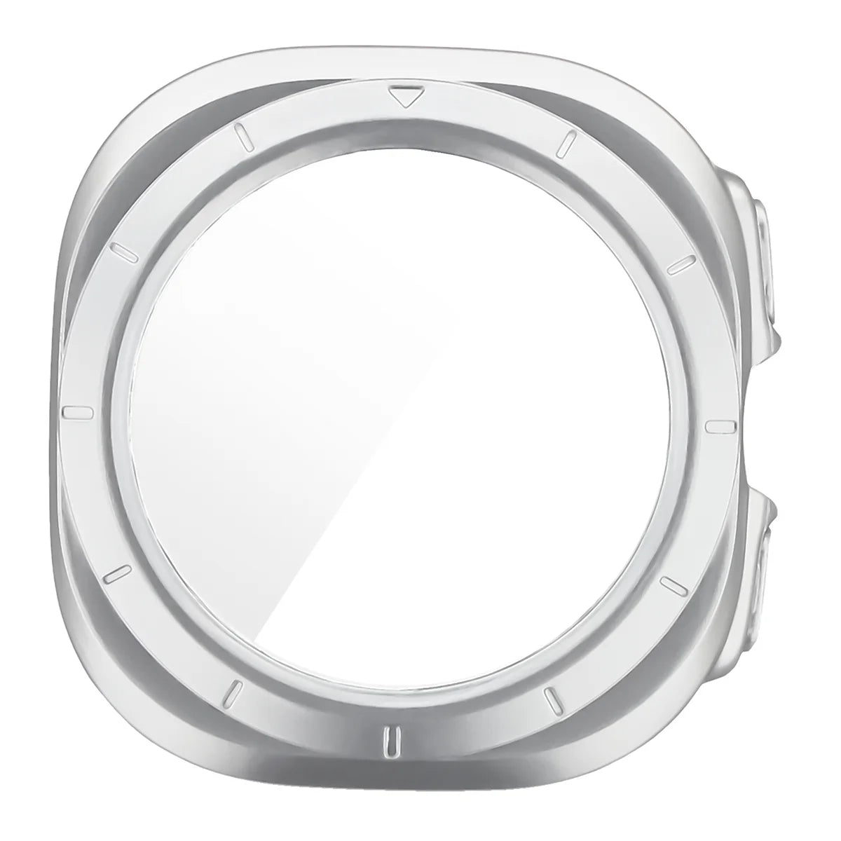 Schutzhülle mit Glas für Galaxy Watch Ultra 2 47mm (2026), Bizon Case Watch Adamo, satiniertes Silbern (8/8)