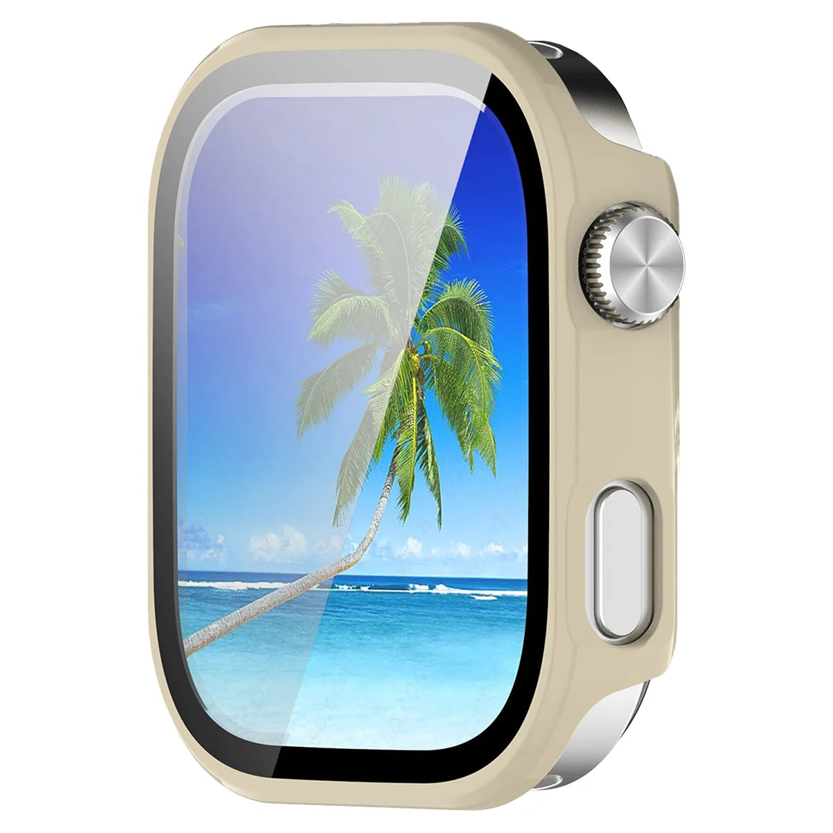 Schutzhülle mit Glas für Xiaomi Redmi Watch 6, Bizon Case Watch Adamo, Beige