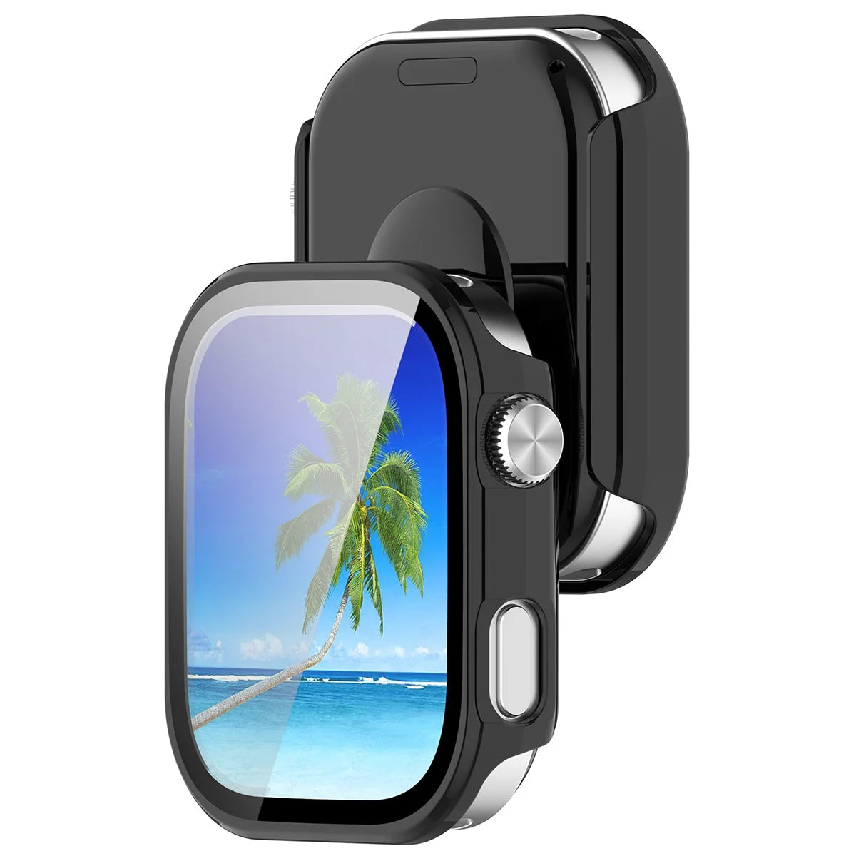 Schutzhülle mit Glas für Xiaomi Redmi Watch 6, Bizon Case Watch Adamo, Schwarz