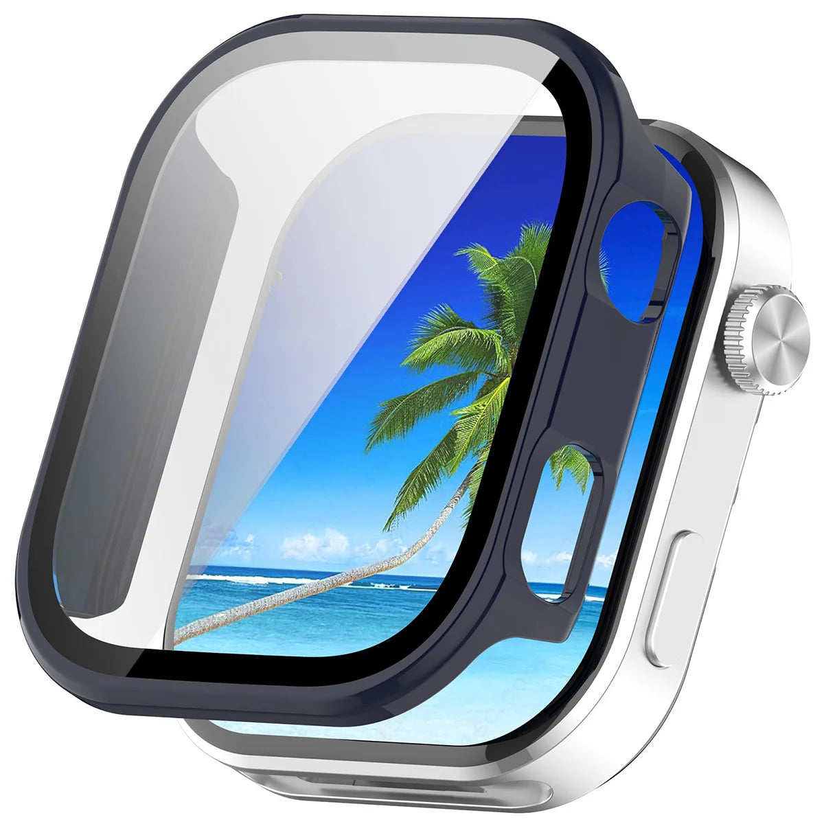 Schutzhülle mit Glas für Xiaomi Redmi Watch 6, Bizon Case Watch Adamo, Blau