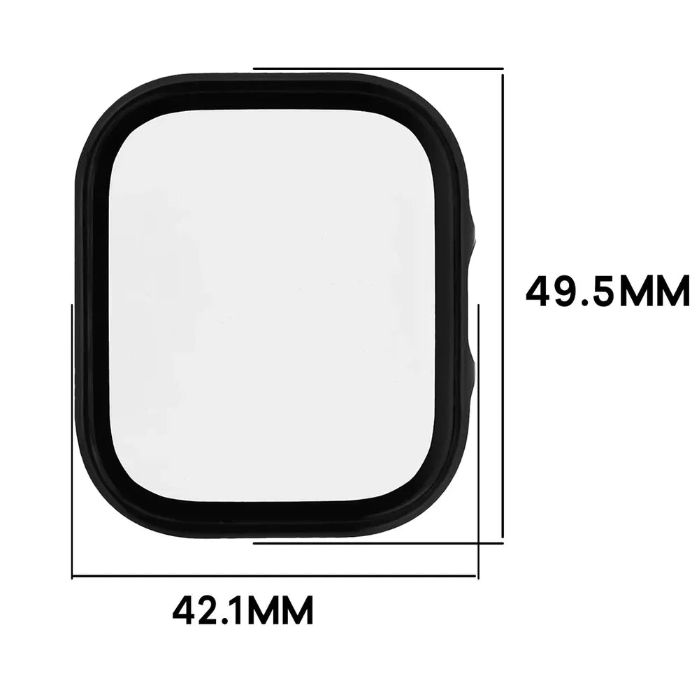 Handyhülle mit Glas für Xiaomi Redmi Watch 6 Lite, Bizon Case Watch Adamo, Schwarz (2/8)