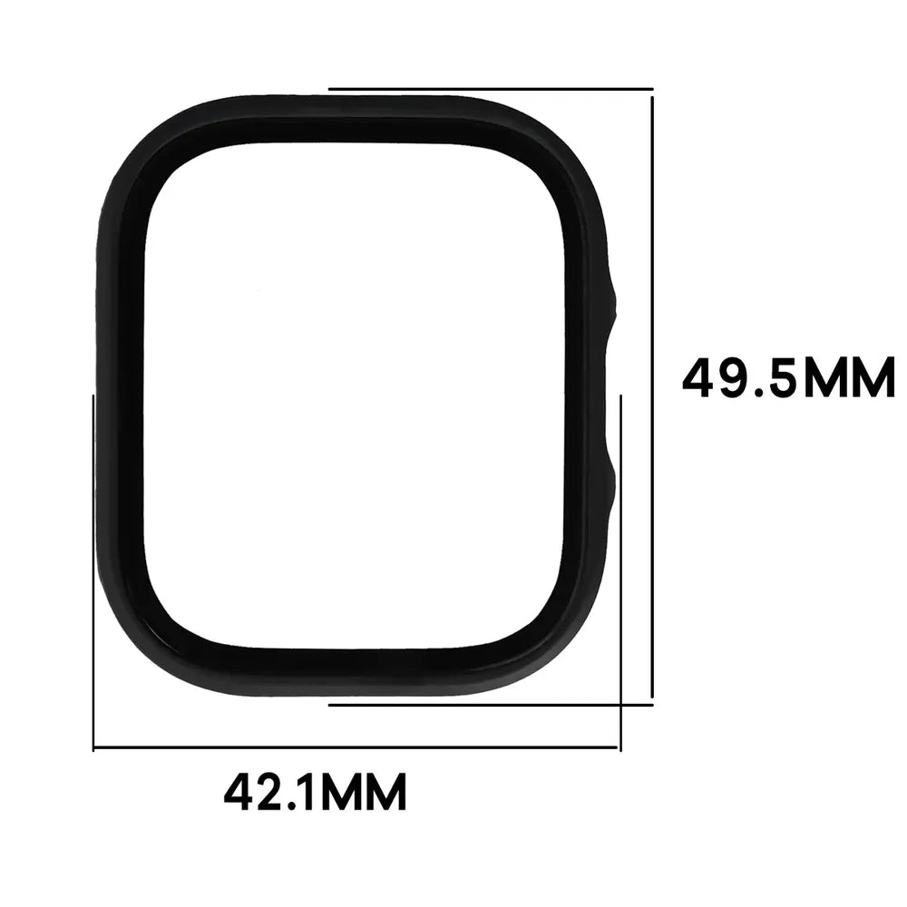Handyhülle mit Glas für Xiaomi Redmi Watch 6 Lite, Bizon Case Watch Adamo, mattes Schwarz (2/8)