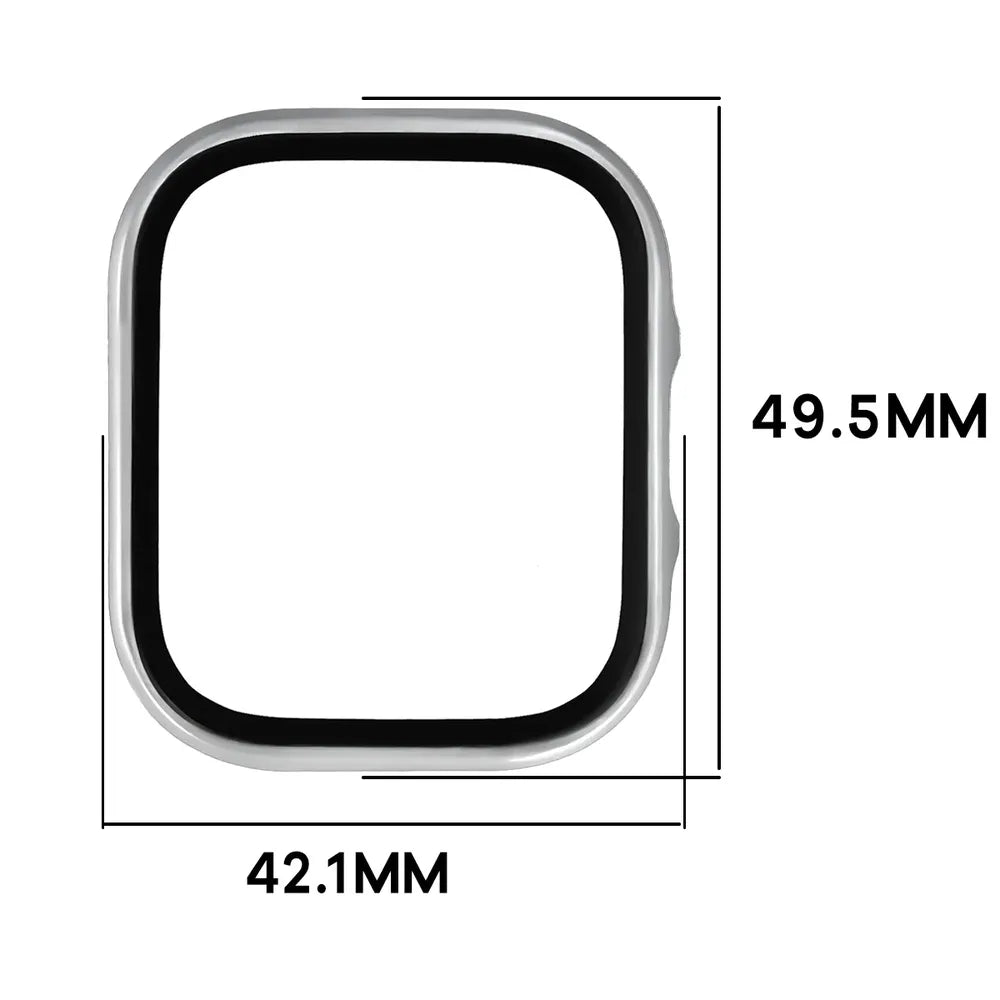 Handyhülle mit Glas für Xiaomi Redmi Watch 6 Lite, Bizon Case Watch Adamo, Silbern (2/8)