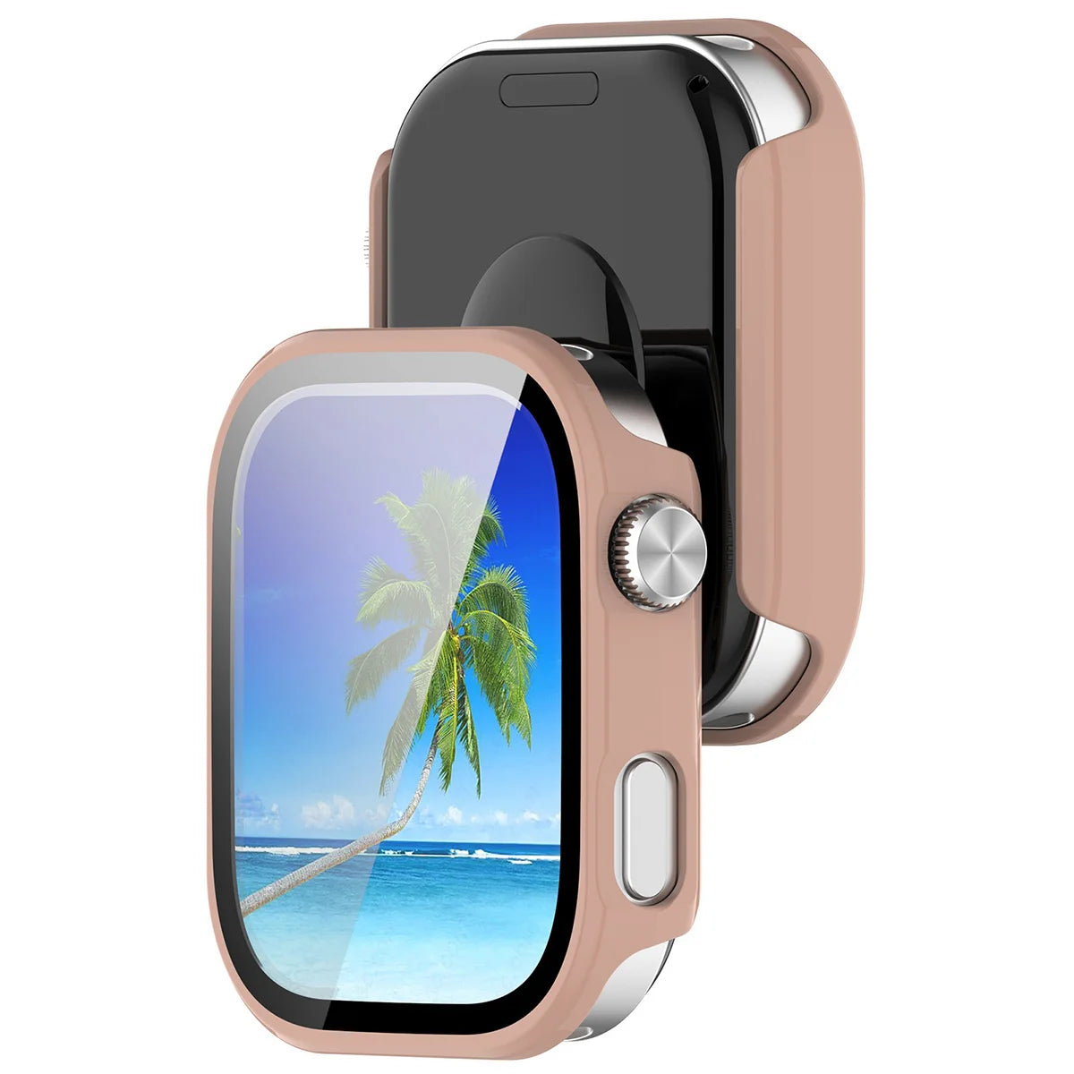Schutzhülle mit Glas für Xiaomi Redmi Watch 6, Bizon Case Watch Adamo, Rosa