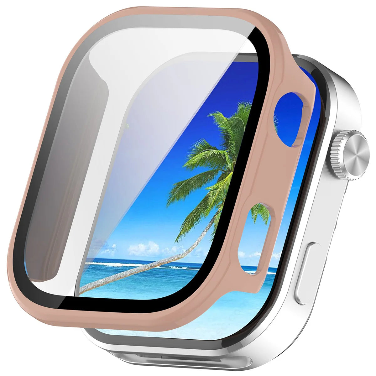 Schutzhülle mit Glas für Xiaomi Redmi Watch 6, Bizon Case Watch Adamo, Rosa