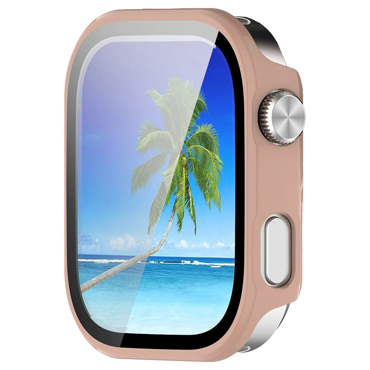 Schutzhülle mit Glas für Xiaomi Redmi Watch 6, Bizon Case Watch Adamo, Rosa