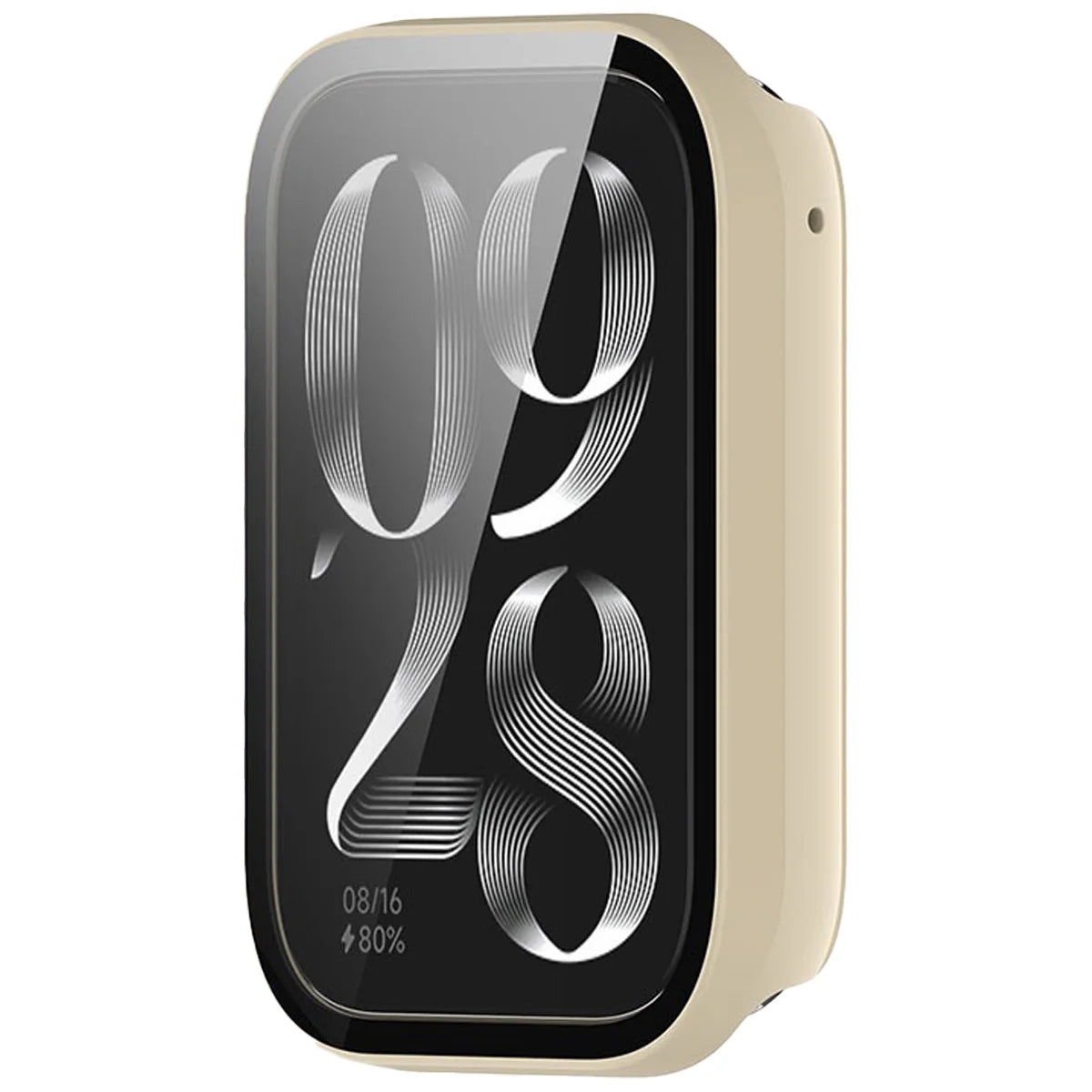 Schutzhülle mit Glas für Xiaomi Smart Band 10 Pro, Bizon Case Watch Adamo, Beige
