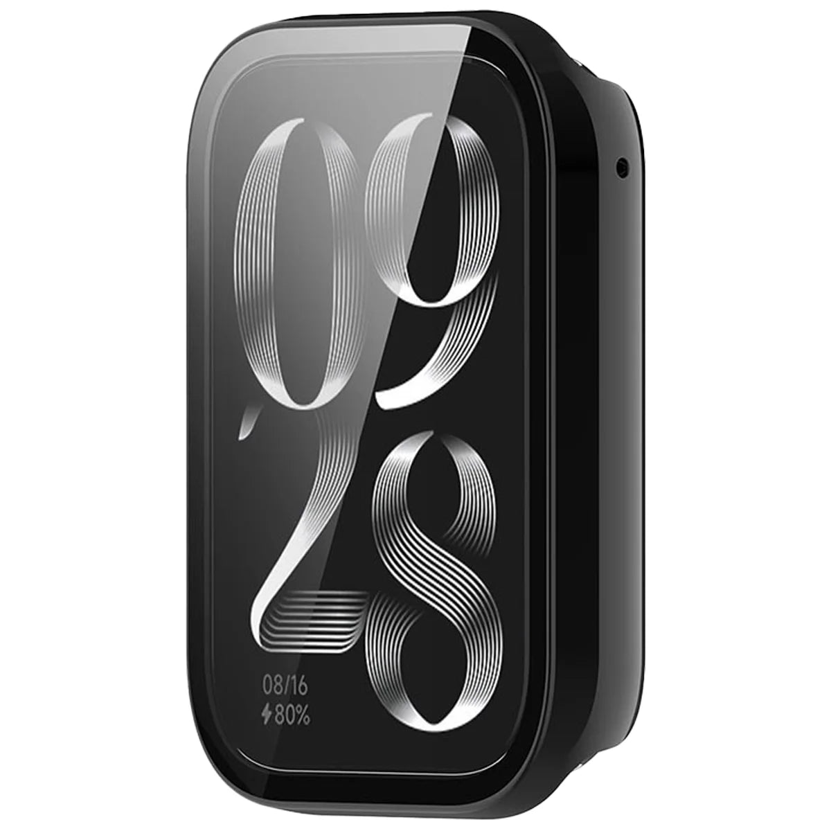 Schutzhülle mit Glas für Xiaomi Smart Band 10 Pro, Bizon Case Watch Adamo, Schwarz