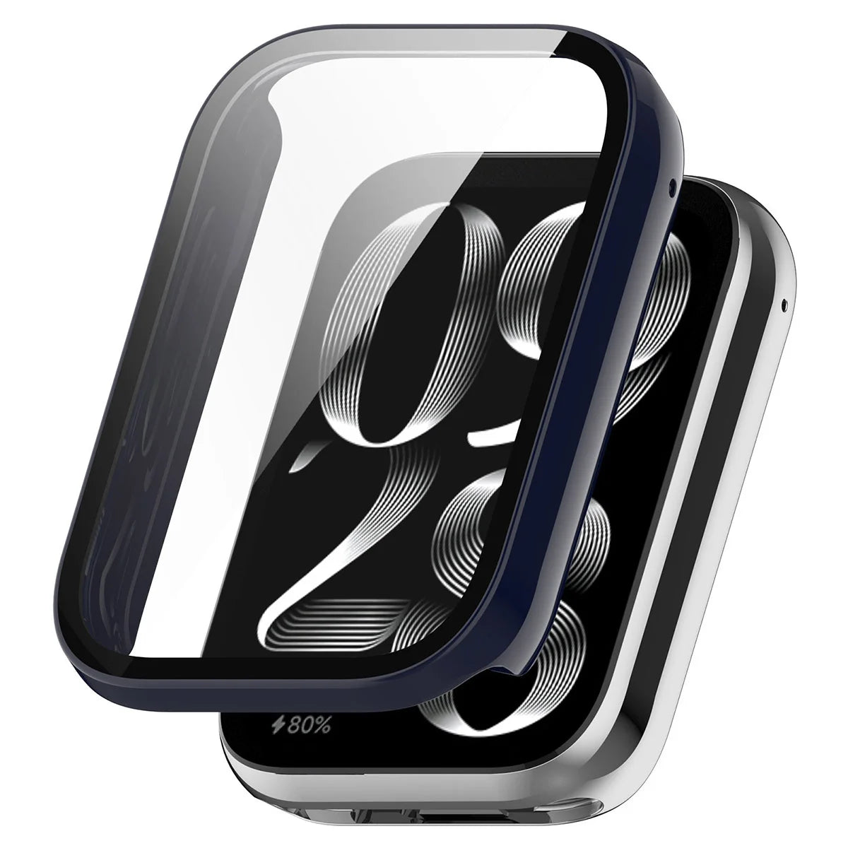 Schutzhülle mit Glas für Xiaomi Smart Band 10 Pro, Bizon Case Watch Adamo, Blau