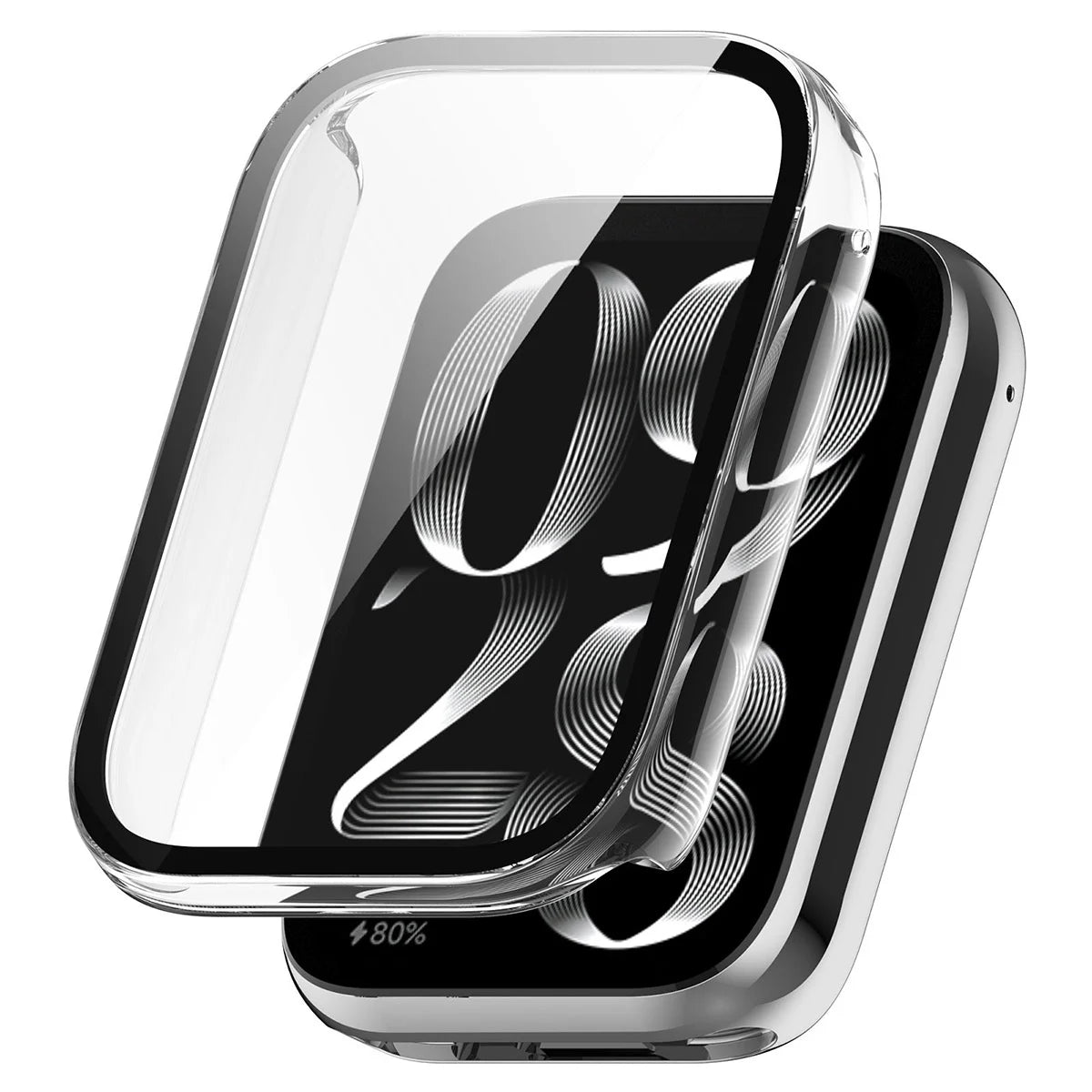 Schutzhülle mit Glas für Xiaomi Smart Band 10 Pro, Bizon Case Watch Adamo, Transparent