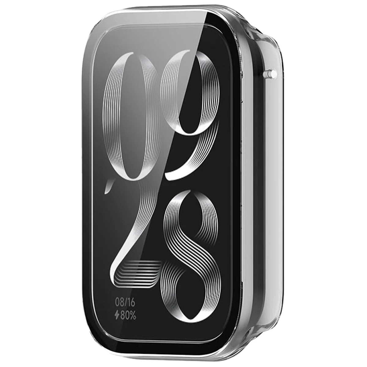 Schutzhülle mit Glas für Xiaomi Smart Band 10 Pro, Bizon Case Watch Adamo, Transparent