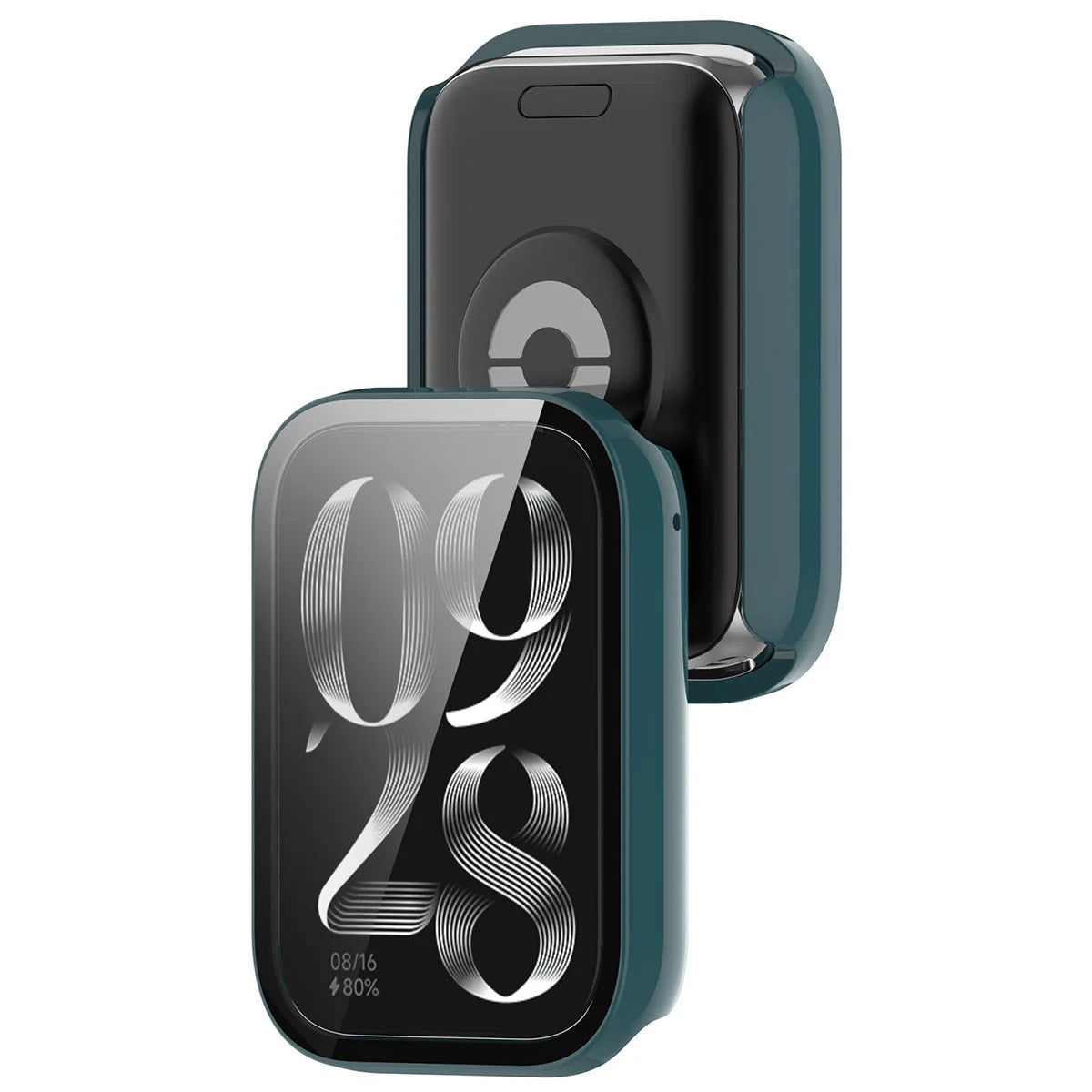 Schutzhülle mit Glas für Xiaomi Smart Band 10 Pro, Bizon Case Watch Adamo, Grün