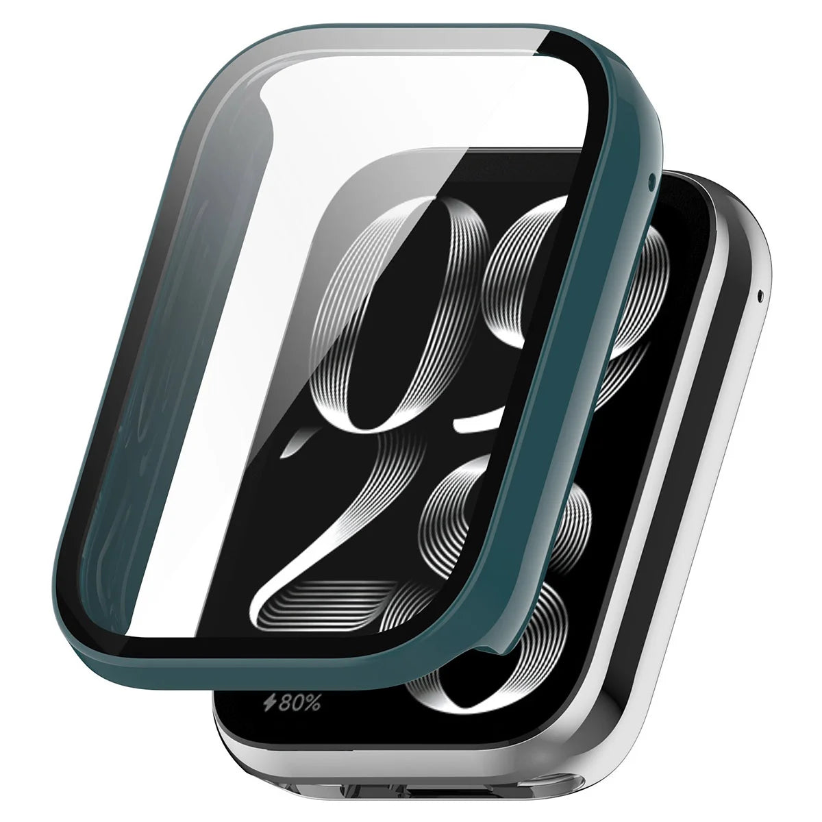 Schutzhülle mit Glas für Xiaomi Smart Band 10 Pro, Bizon Case Watch Adamo, Grün