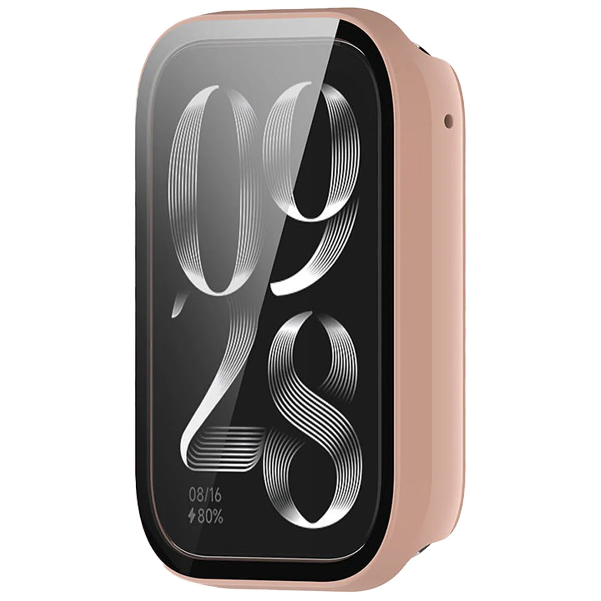 Schutzhülle mit Glas für Xiaomi Smart Band 10 Pro, Bizon Case Watch Adamo, Rosa