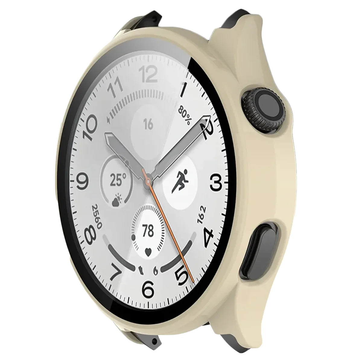 Schutzhülle mit Glas für Xiaomi Watch 5, Bizon Case Watch Adamo, Beige