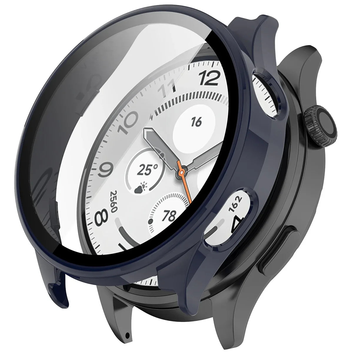 Schutzhülle mit Glas für Xiaomi Watch 5, Bizon Case Watch Adamo, Dunkelblau