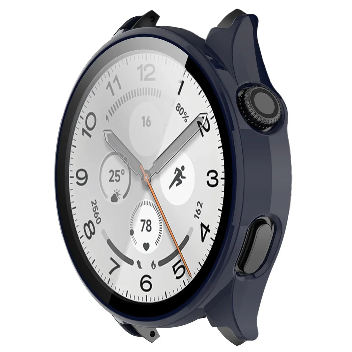 Schutzhülle mit Glas für Xiaomi Watch 5, Bizon Case Watch Adamo, Dunkelblau