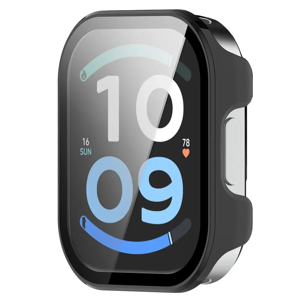 Schutzhülle mit Glas für Xiaomi Redmi Watch 6 Active, Bizon Case Watch Adamo, Schwarz (5/8)